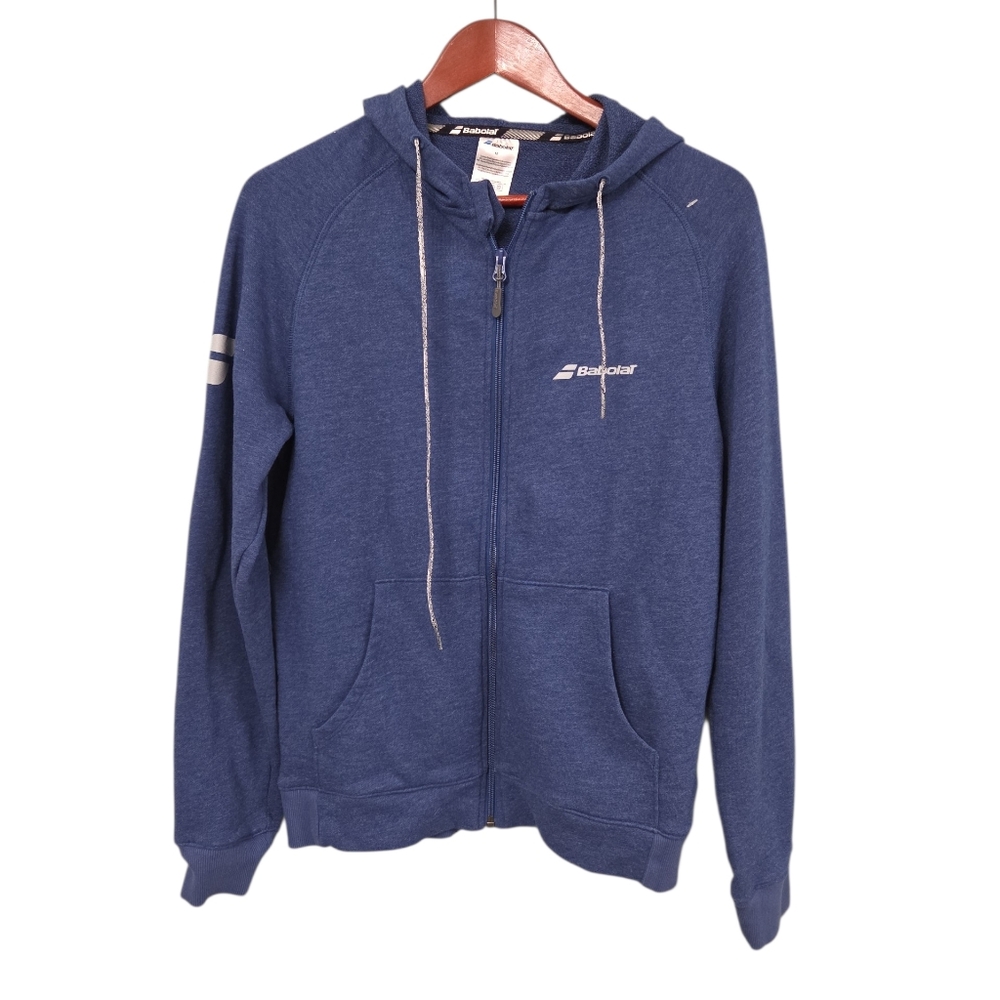 Babolat Mens Tennis Blue Zip-Up Hoodie Size Medium Athletic‎ Sports Logo
